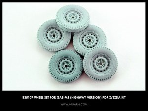 画像1: Miniarm[B35107] 1/35 GAZ-M1 タイヤセット(高速道路用)(ズベズダ用) (1)