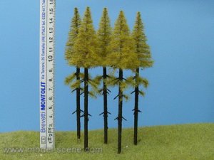 画像1: Model Scene[MK154]枝打ちしたカラマツの木 秋 高さ140-160mm(5本入) (1)