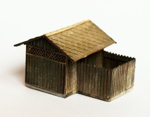 画像1: Model Scene[91551]1/120(TTスケール) 木製駅トイレ(キット) (1)