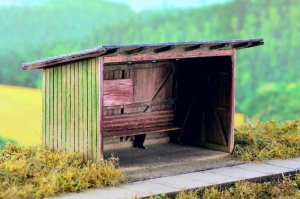 画像1: Model Scene[96502]1/144-1/160(Nスケール) 木製待合室＃1(キット) (1)