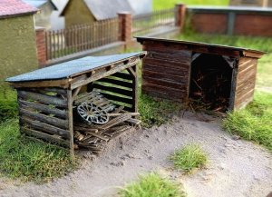 画像1: Model Scene[96512]1/144-1/160(Nスケール) 薪小屋＃2(キット) (1)