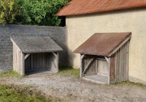 画像1: Model Scene[96514]1/144-1/160(Nスケール) 壁沿いの小屋(2個入)(キット) (1)