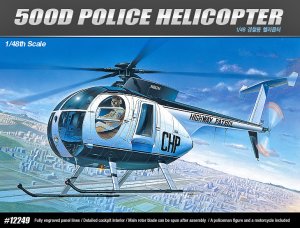 画像1: アカデミー[AM12249] 1/48　ヒューズ　500D　警察用ヘリコプター (1)