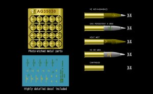 画像1: AFV  Club[AG35030]米軍１０５ｍｍホイッツアー真鍮製砲弾セット (1)