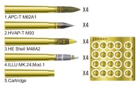 AFV  Club[AG35031]米軍　３インチ砲真鍮製砲弾セット