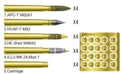 画像1: AFV  Club[AG35031]米軍　３インチ砲真鍮製砲弾セット