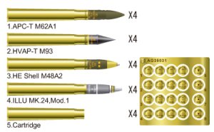 画像1: AFV  Club[AG35031]米軍　３インチ砲真鍮製砲弾セット (1)