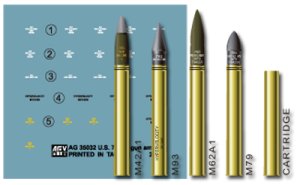 画像1: AFV  Club[AG35032]米軍　７６ｍｍ真鍮製砲弾セット (1)