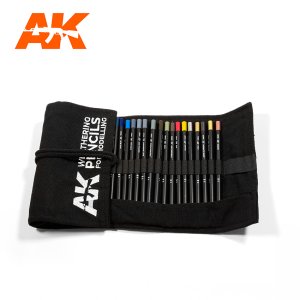 画像1: AKインタラクティブ[AK10048]ウェザリングペンシル全37色セット布ケース入り (1)