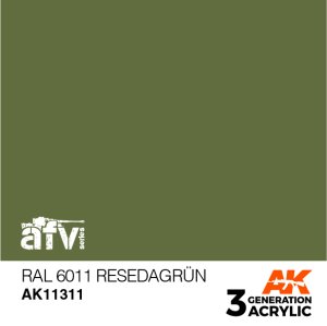 画像1: AKアクリル3G[AK11311]RAL6011　レゼダグリュン (1)