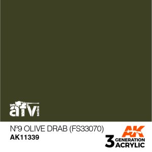 画像1: AKアクリル3G[AK11339][3G]No9 オリーブドラブ(FS33070) (1)