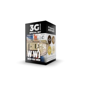 画像1: AKアクリル3G[AK11644][3G]WW1イギリス戦車カーキブラウン用モジュレーション4色セット (1)