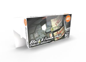 画像1: AKアクリル3G[AK11683][3G]ブラック＆クリームインテリアカラー6色セット(カーモデル用) (1)