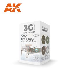 画像1: AKアクリル3G[AK11711][3G]WW1 RFC&RNASイギリス航空機カラー4色セット