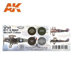 画像2: AKアクリル3G[AK11711][3G]WW1 RFC&RNASイギリス航空機カラー4色セット