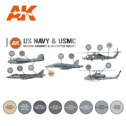 画像2: AKアクリル3G[AK11744][3G]現用アメリカ海軍・海兵隊航空機カラー8色セット