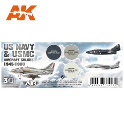 画像2: AKアクリル3G[AK11745][3G]アメリカ海軍・海兵隊航空機カラー3色セット1945-1980