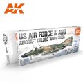 AKアクリル3G[AK11747][3G]アメリカ空軍＆ANG航空機カラー8色セット1960s-1980s