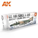 AKアクリル3G[AK11747][3G]アメリカ空軍＆ANG航空機カラー8色セット1960s-1980s