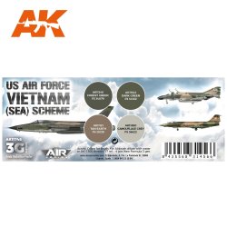 画像2: AKアクリル3G[AK11748][3G]アメリカ空軍航空機東南アジアスキーム4色セット