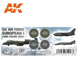 画像2: AKアクリル3G[AK11749][3G]アメリカ空軍航空機欧州迷彩カラー4色セット1980s