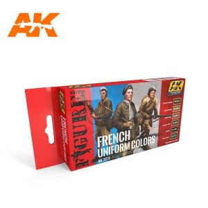 画像1: AKインタラクティブ[AK03270]WW1&2フランス軍ユニフォームカラーセット 水性アクリル17ml x6本セット (1)