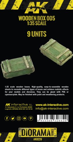 画像3: AKインタラクティブ[AK08226]レーザーカット木箱005(1/35)9個入り