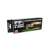 AKインタラクティブ[RCS129]WW2 US陸軍・海兵隊カモフラージュカラー8色セット