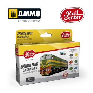 画像1: AMMO[AMOR1000]レイルセンターシリーズスペイン国鉄 機関車 エポックIV カラーセット (1)