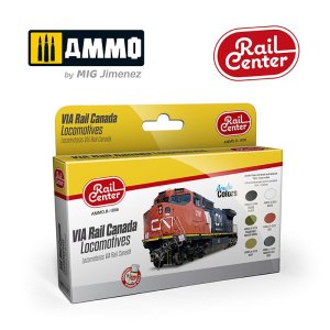 画像1: AMMO[AMOR1006]レイルセンターシリーズカナダ VIA 鉄道機関車用 エポックIVカラーセット (1)