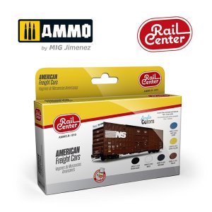 画像1: AMMO[AMOR1010]レイルセンターシリーズアメリカ 貨車用カラーセット (1)