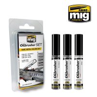 AMMO[AMIG7508]ベアメタルカラーセット(3535・3536・3538)（模型用筆付油絵の具）