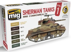 画像1: AMMO[AMIG7169]シャーマン戦車 カラーセット Vol.1  WW.IIイギリス連邦 (1)