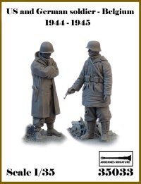 アルデンヌミニチュア[AR35033]1/35 WWII アメリカ/ドイツ ベルギーの戦い1944-1945＃6 武装解除セット(2体入)