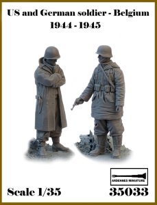 画像1: アルデンヌミニチュア[AR35033]1/35 WWII アメリカ/ドイツ ベルギーの戦い1944-1945＃6 武装解除セット(2体入) (1)