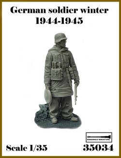 画像1: アルデンヌミニチュア[AR35034]1/35 WWII ドイツ 冬季装備の兵士1944-1945＃1 地雷を持つ兵士(1体入)