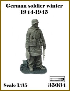 画像1: アルデンヌミニチュア[AR35034]1/35 WWII ドイツ 冬季装備の兵士1944-1945＃1 地雷を持つ兵士(1体入) (1)