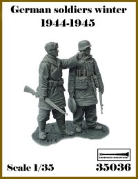 アルデンヌミニチュア[AR35036]1/35 WWII ドイツ 冬季装備の兵士1944-1945＃3 戦闘工兵セット(2体入)