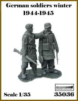 画像1: アルデンヌミニチュア[AR35036]1/35 WWII ドイツ 冬季装備の兵士1944-1945＃3 戦闘工兵セット(2体入)