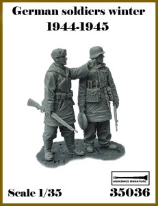 画像1: アルデンヌミニチュア[AR35036]1/35 WWII ドイツ 冬季装備の兵士1944-1945＃3 戦闘工兵セット(2体入) (1)