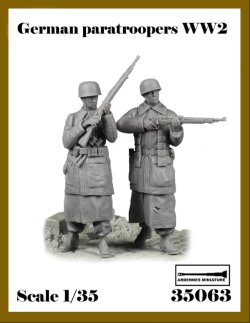 画像1: アルデンヌミニチュア[AR35063]1/35 WWII ドイツ軍降下猟兵 警戒セット(2体入)