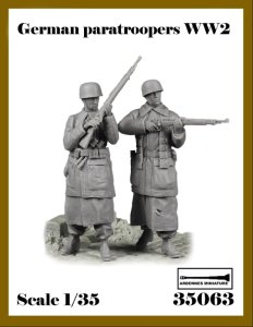 画像1: アルデンヌミニチュア[AR35063]1/35 WWII ドイツ軍降下猟兵 警戒セット(2体入) (1)