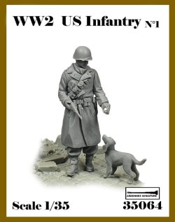 画像1: アルデンヌミニチュア[AR35064]1/35 WWII アメリカ陸軍歩兵No.1 イヌに餌をやる歩兵