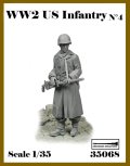 アルデンヌミニチュア[AR35068]1/35 WWII アメリカ陸軍歩兵No.4 M1919機関銃を持つ歩兵