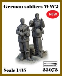 アルデンヌミニチュア[AR35073]1/35 WWII ドイツ 冬季装備の兵士セット(2体入)