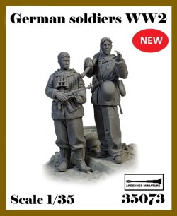 画像1: アルデンヌミニチュア[AR35073]1/35 WWII ドイツ 冬季装備の兵士セット(2体入)