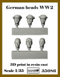 アルデンヌミニチュア[AR35086]1/35 WWII ドイツ スペアヘッドセット 大戦初期の戦車兵(6個入)