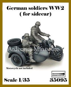 画像1: アルデンヌミニチュア[AR35095]1/35 WWII ドイツ サイドカー兵士セット(2体入 イタレリBMW R75用)