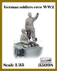 アルデンヌミニチュア[AR35098]1/35 WWII ドイツ 空を見上げる冬季装備の戦車兵セット(2体入)