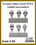 アルデンヌミニチュア[AR35099]1/35 WWII ドイツ スペアヘッドセット 冬季装備の兵士(6個入)